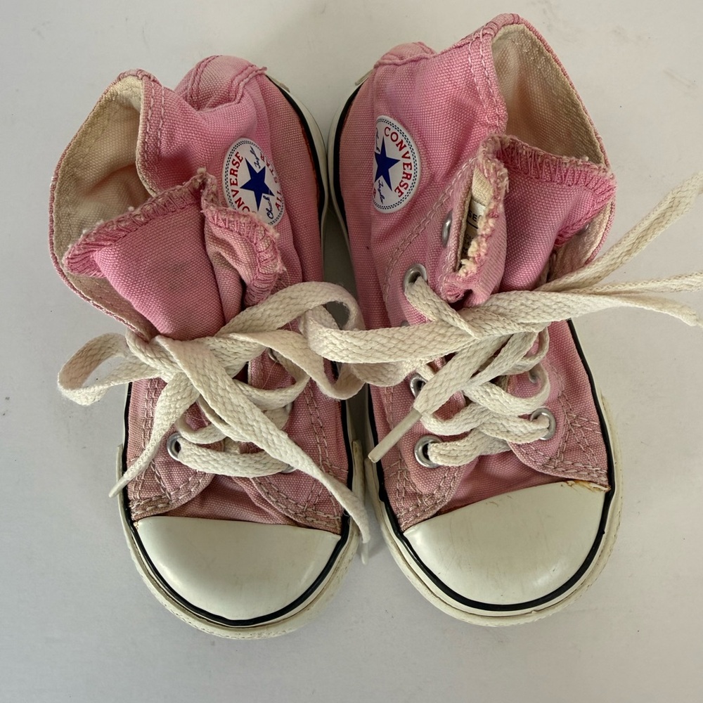 Converse Kids Pink High-Top Canvas Sneakers - Girls/Toddler Size 7